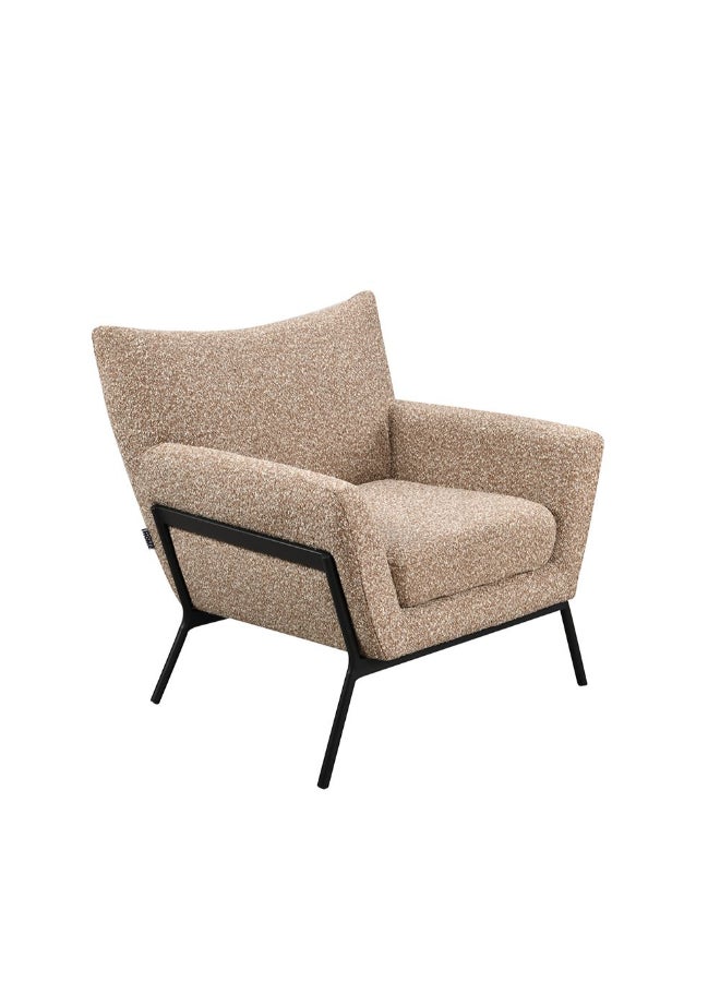 DANUBE HOME أريكة قماشية بمقعد واحد من تايلون - كرسي بذراع واحد أنيق ومضغوط مع تنجيد بني ناعم | كرسي غرفة معيشة حديث للمساحات الصغيرة والشقق والصالات - بني - Image 4