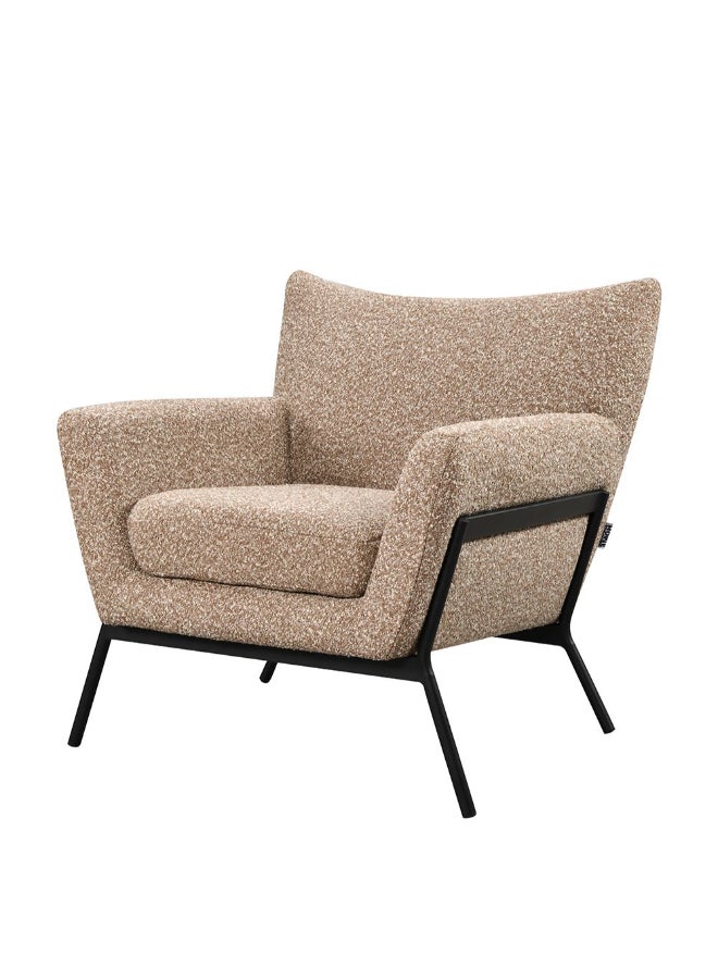 DANUBE HOME أريكة قماشية بمقعد واحد من تايلون - كرسي بذراع واحد أنيق ومضغوط مع تنجيد بني ناعم | كرسي غرفة معيشة حديث للمساحات الصغيرة والشقق والصالات - بني - Image 2