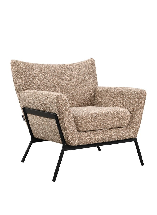 DANUBE HOME أريكة قماشية بمقعد واحد من تايلون - كرسي بذراع واحد أنيق ومضغوط مع تنجيد بني ناعم | كرسي غرفة معيشة حديث للمساحات الصغيرة والشقق والصالات - بني - Image 3