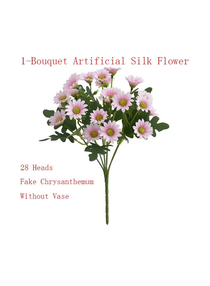1-Bouquet 28 Heads Simulation Gerbera Chrysanthemum,Artificial Silk African Little Daisy Flower,Fake Flower Home Decoration without Vase - Image 1