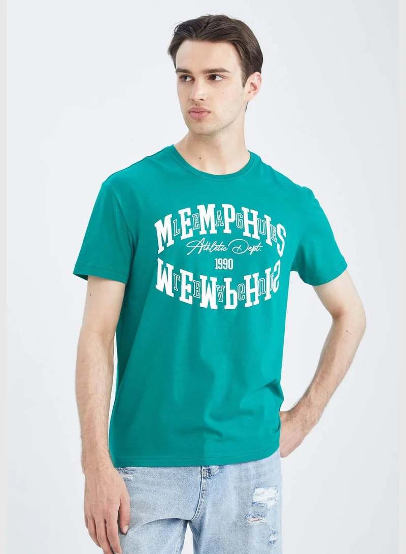 DeFacto Regular Fit Short Sleeve Slogan Print T-Shirt