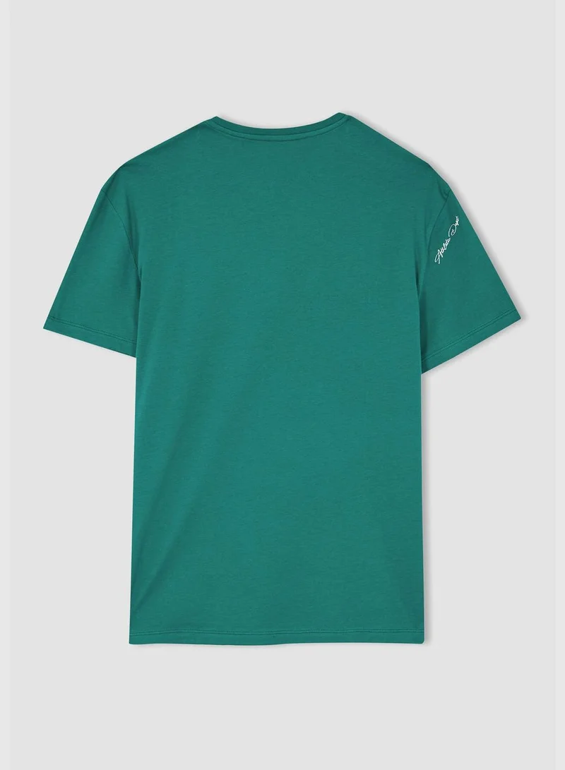 DeFacto Regular Fit Short Sleeve Slogan Print T-Shirt