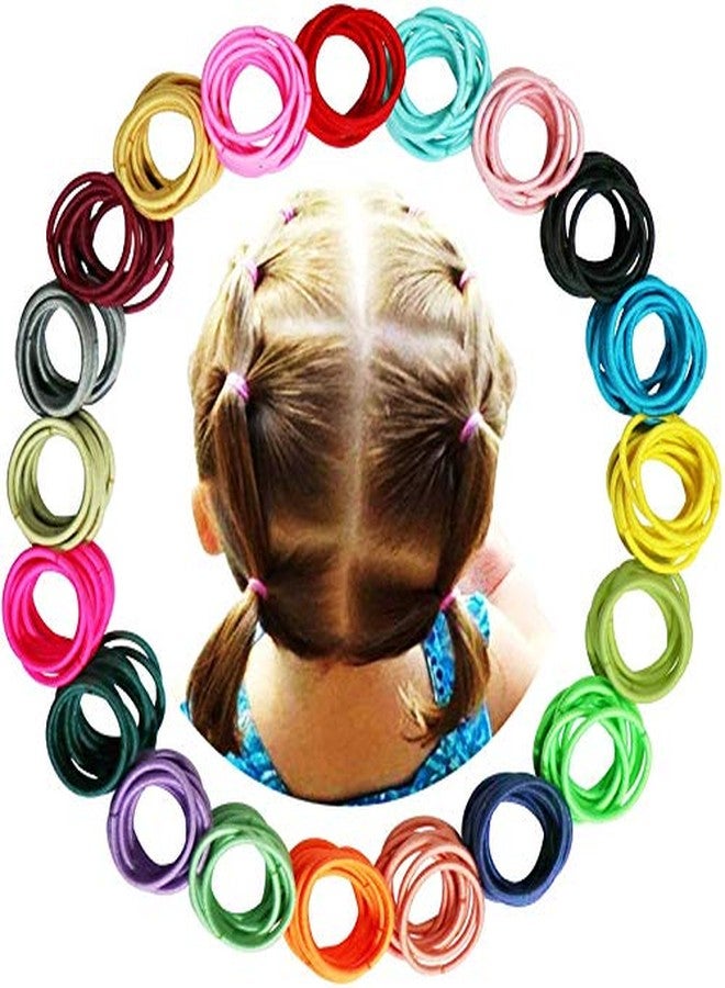 FAMEZA 100 Pieces Multicolor Baby Girls Hair Ties Finger Hair Ties No Crease Hair Bands Ponytail Holder Hair Accessories for Baby Girls Infants Toddlers（2cm in Diameter) - Image 1