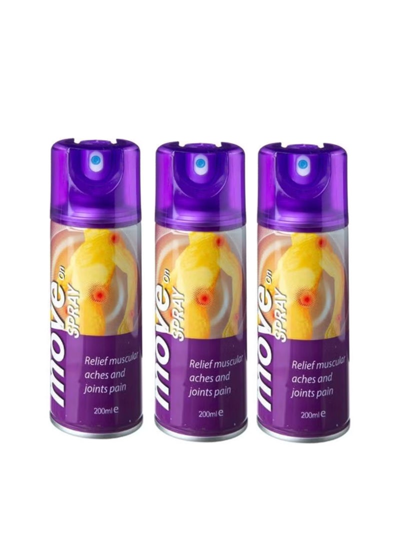 موف أون بخاخ موف أون لتخفيف آلام العضلات، عبوة من 3 قطع