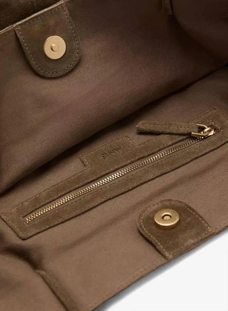 Suede Leather Shopper Bag