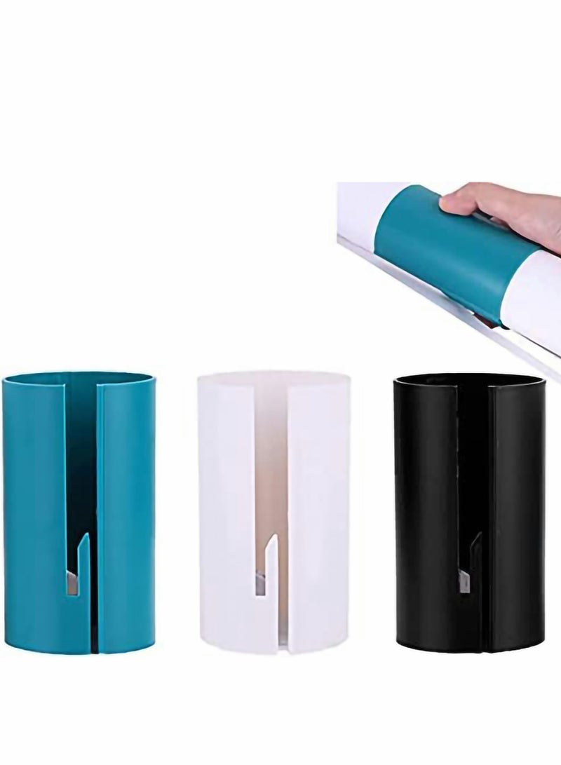 Excefore Wrapping Paper Cutter, 3pcs Gift Wrap Cutter Kraft roll Slitter Storage Rack and Dispenser with Embedded Blade, Round Lip, Safer Easier Cutting - Image 1