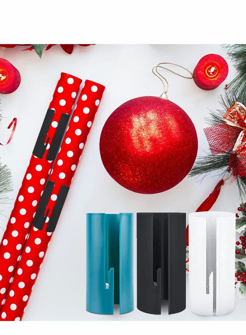 Excefore Wrapping Paper Cutter, 3pcs Gift Wrap Cutter Kraft roll Slitter Storage Rack and Dispenser with Embedded Blade, Round Lip, Safer Easier Cutting - Image 3