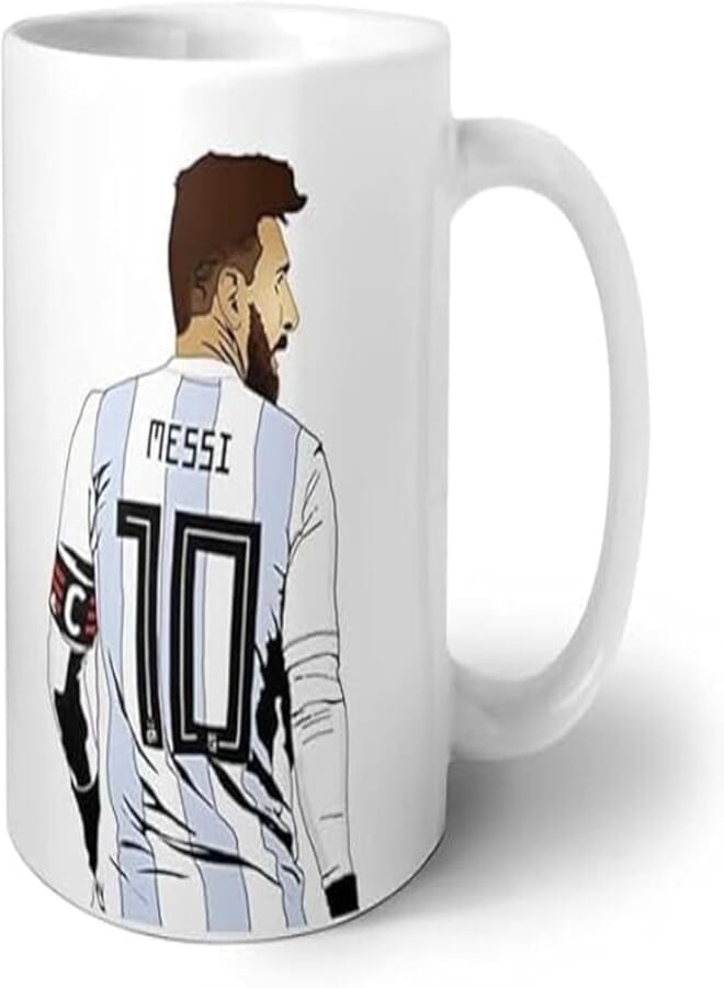 ella - On Coffee Mug For Messi Fan, Mug For Football Lovers, White Ceramic Mug