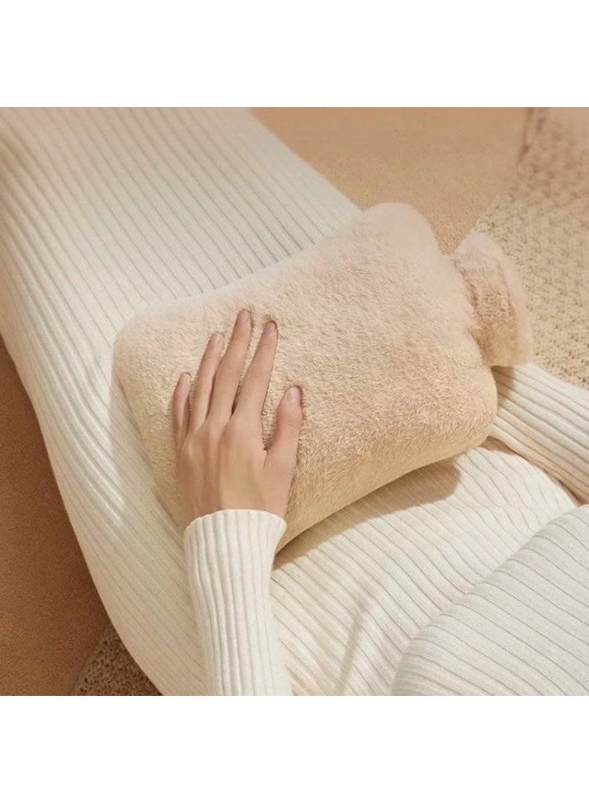 Aideli 2000ml Hot Water Bottle with Soft Plush Cover, Reusable Rubber Warm Bag for Period Cramps, Back, Neck and Winter Bed Comfort - Image 4