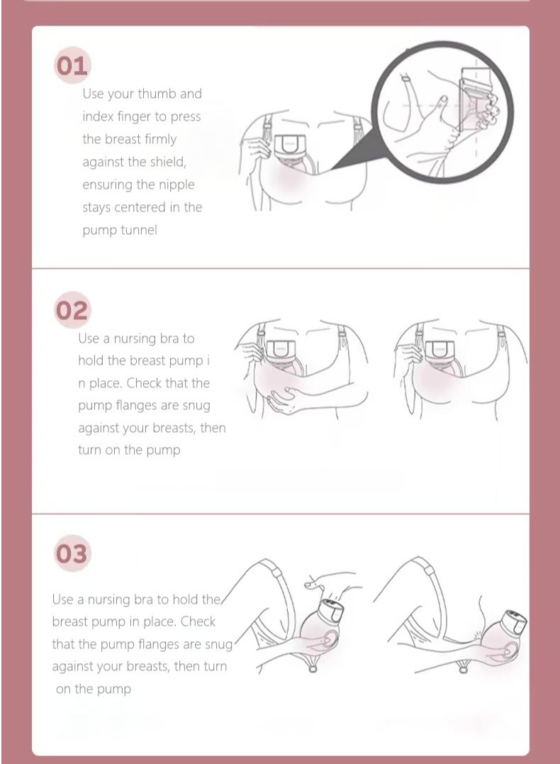 Breast Pump,Electric Breast Pump,Portable Hands-Free Breast Pump Wearable,3 Mode 10 Levels Memory Function Rechargeable Milk Extractor with Massage and Breastfeeding Pumping Mode,Smart LED Display - Image 2