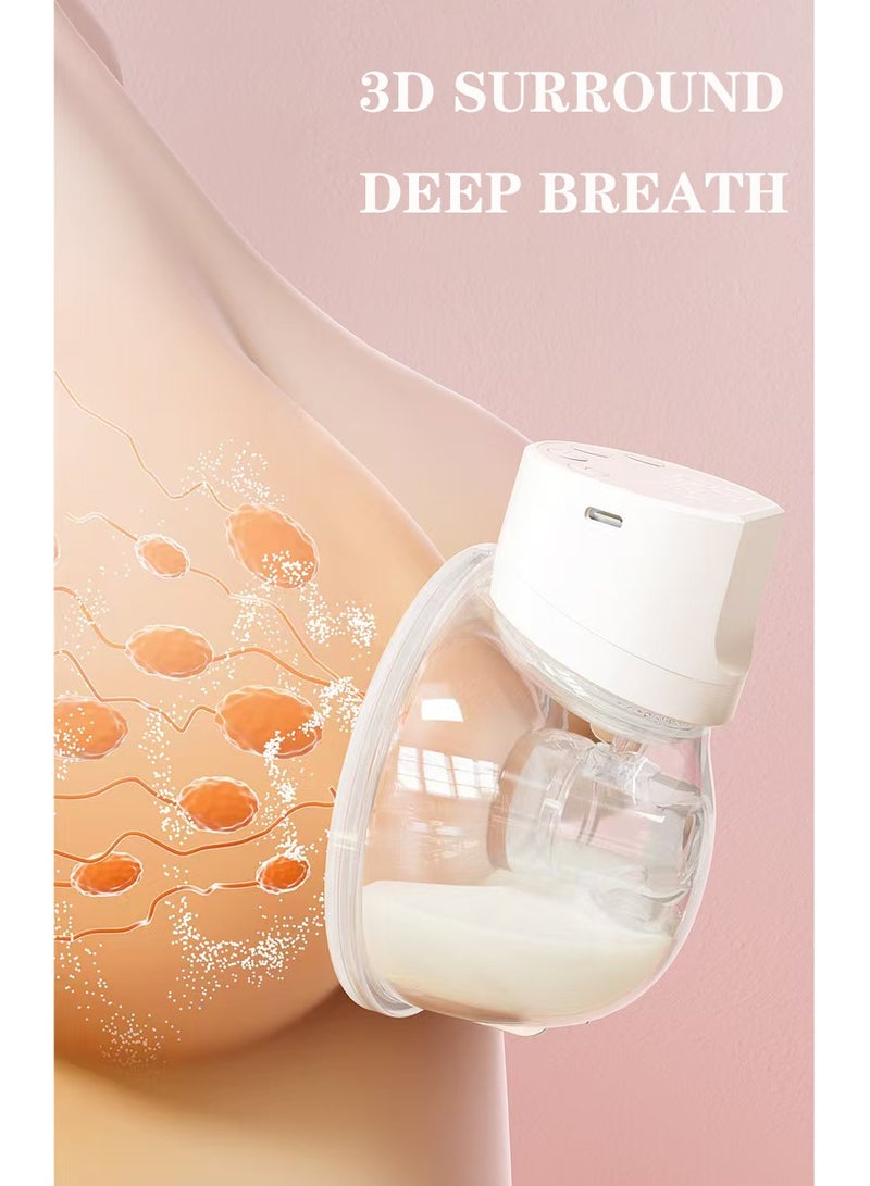 Breast Pump,Electric Breast Pump,Portable Hands-Free Breast Pump Wearable,3 Mode 10 Levels Memory Function Rechargeable Milk Extractor with Massage and Breastfeeding Pumping Mode,Smart LED Display - Image 3