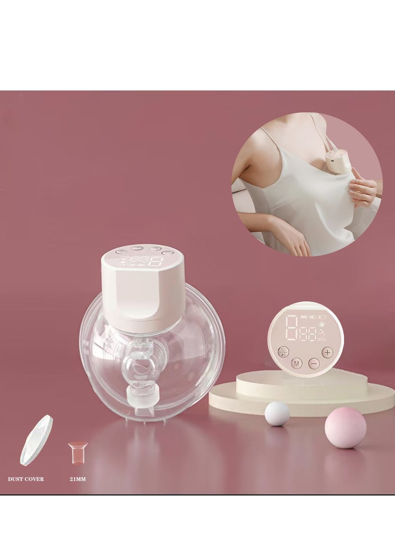 Breast Pump,Electric Breast Pump,Portable Hands-Free Breast Pump Wearable,3 Mode 10 Levels Memory Function Rechargeable Milk Extractor with Massage and Breastfeeding Pumping Mode,Smart LED Display - Image 1
