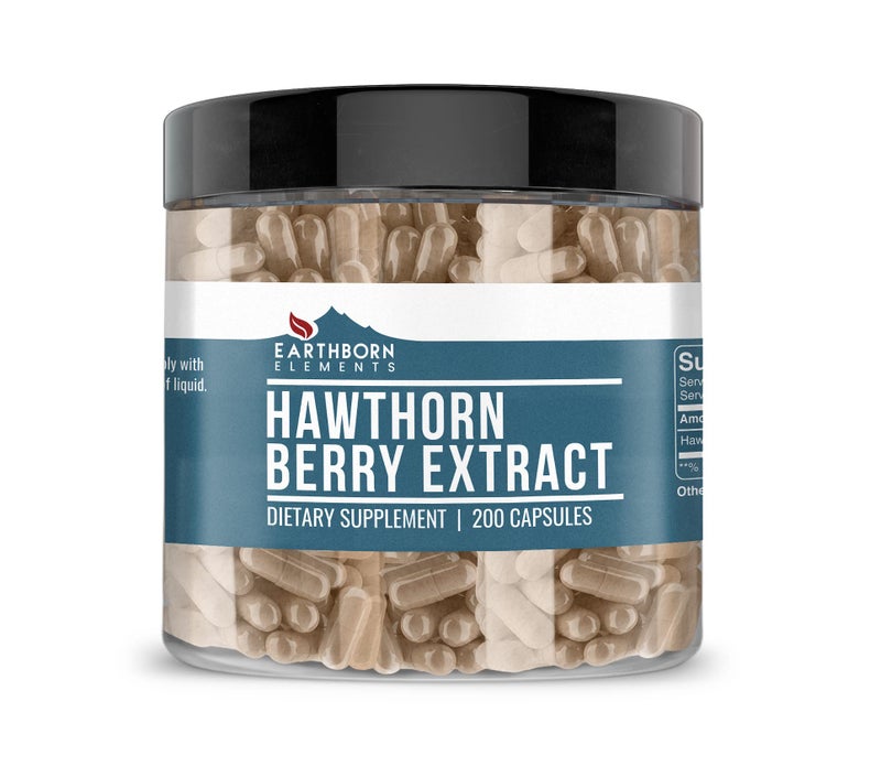 Earthborn Elements Hawthorn Berry Extract 200 Capsules Pure Undiluted No Additives