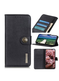 HuHa Case Cover For Xiaomi Poco M3 Pro 4G / Poco M3 Pro 5G / Redmi Note 10 5G KHAZNEH Cowhide Texture Horizontal Flip Leather Case with Holder & Card Slots & Wallet Black 