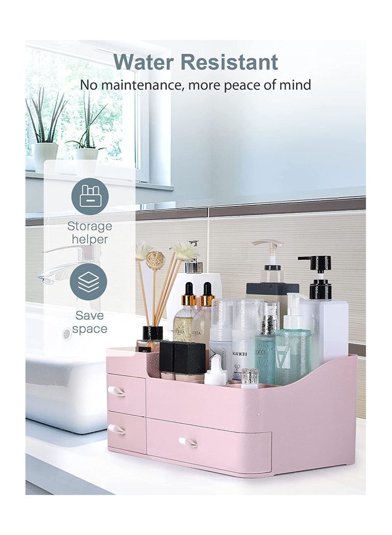 ORiTi منظم مكياج مع أدراج، منظم سطح الطاولة ذو سعة كبيرة لمنظم مستحضرات التجميل والحمام وغرفة النوم - Image 2