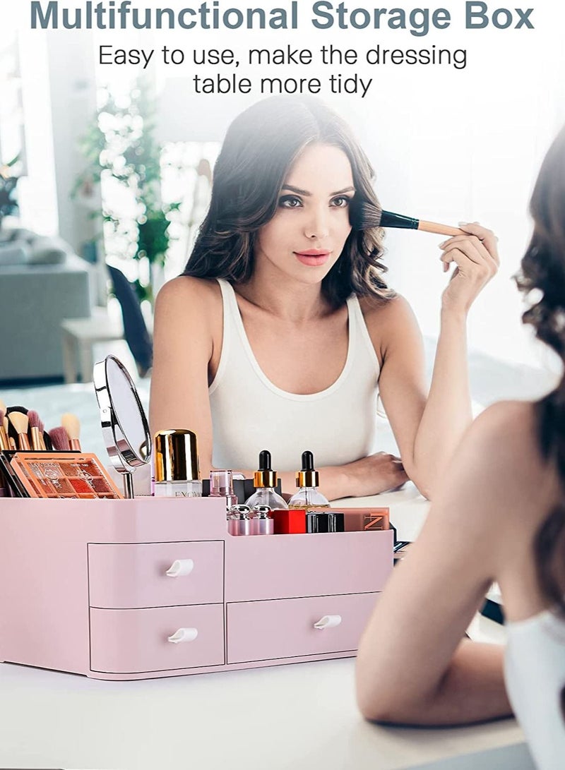 ORiTi منظم مكياج مع أدراج، منظم سطح الطاولة ذو سعة كبيرة لمنظم مستحضرات التجميل والحمام وغرفة النوم - Image 3