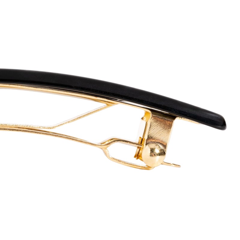 France Luxe Black Hair Barrette for Thin Hair, Classic Rectangle French Barrette for Women, Lightweight and Comfortable, Strong Hold | France Luxe - Image 5