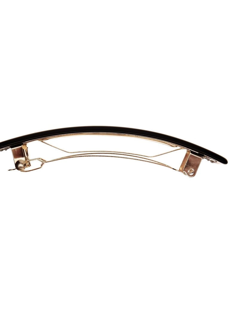 France Luxe France Luxe Classic Rectangle Hair Barrette, Black - Classic French Design for Everyday Wear  - Image 3