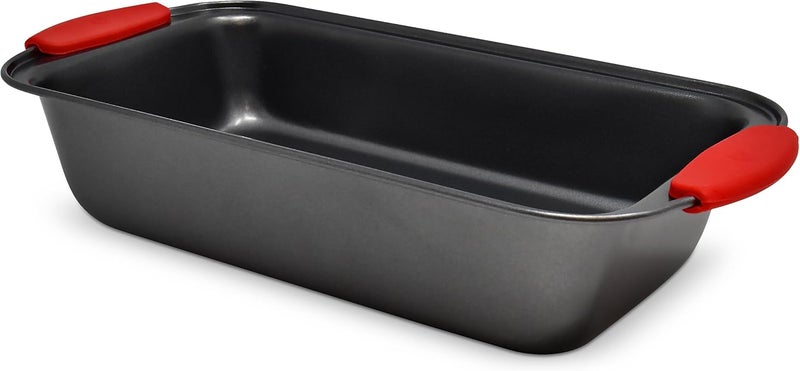 PERLLI Nonstick Loaf Pan with Silicone Grip Handles 11.75" x 6" High-Carbon Steel Bakeware for Baking Bread Cake Broiling Roasting Meat, Oven Safe (446°F) - Image 1