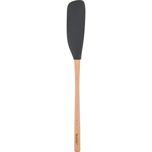 Tovolo Flex Core Jar Scraper With Wood Handle Long Silicone Spatula For Peanut Butter Jelly Jars, Heat Resistant BPA Free Long Handle Jar Spatula for Scraping Spreading Charcoal Gray - Image 4