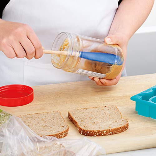 Tovolo Flex Core Jar Scraper With Wood Handle Long Silicone Spatula For Peanut Butter Jelly Jars, Heat Resistant BPA Free Long Handle Jar Spatula for Scraping Spreading Charcoal Gray - Image 3
