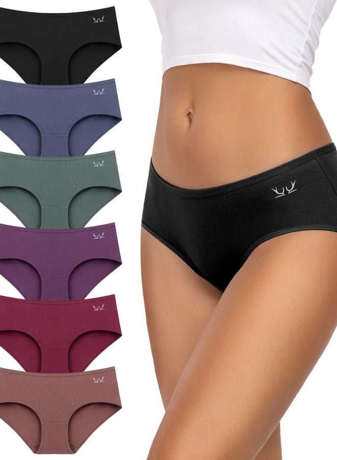 TANSTC Women's Cotton Briefs, Pack of 6, Hipster Briefs, Low Waist & Stretch, Breathable, Briefs multipack x 6, 3XL - Image 1