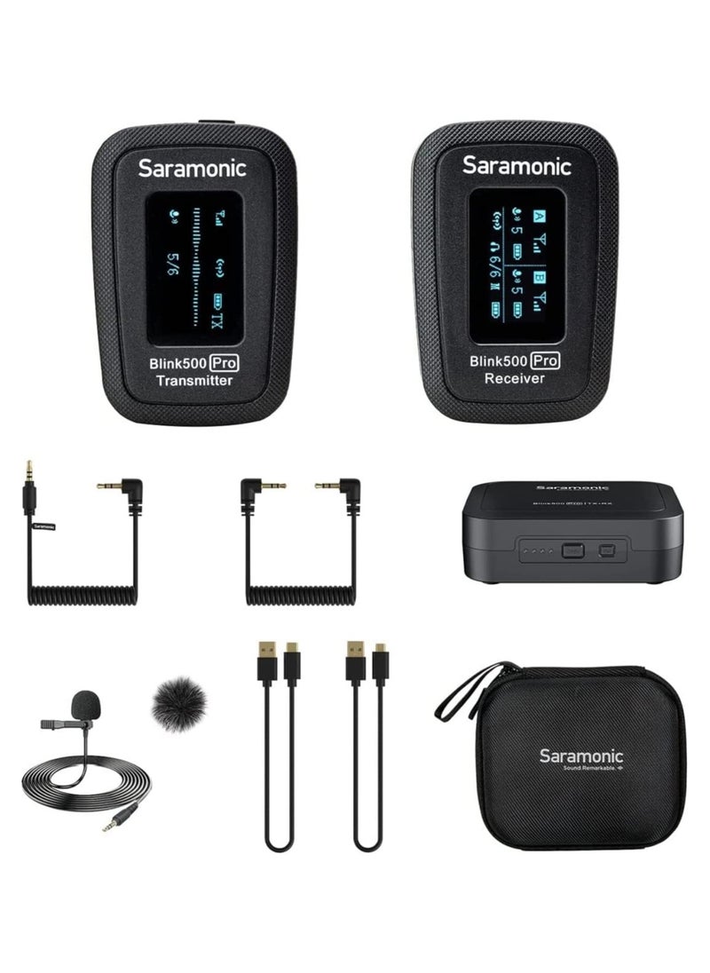 Saramonic - Blink 500 Pro B1 Digital Camera-Mount Wireless Omni Lavalier Microphone System RX+TX - Image 1