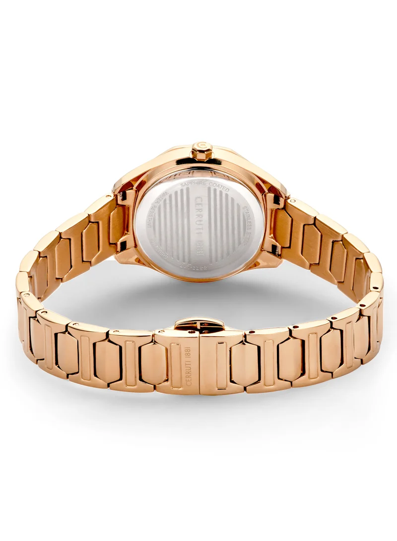 CERRUTI 1881 Bretagna 30mm Women's Analog Watch with Rose Gold Stainless Steel Bracelet