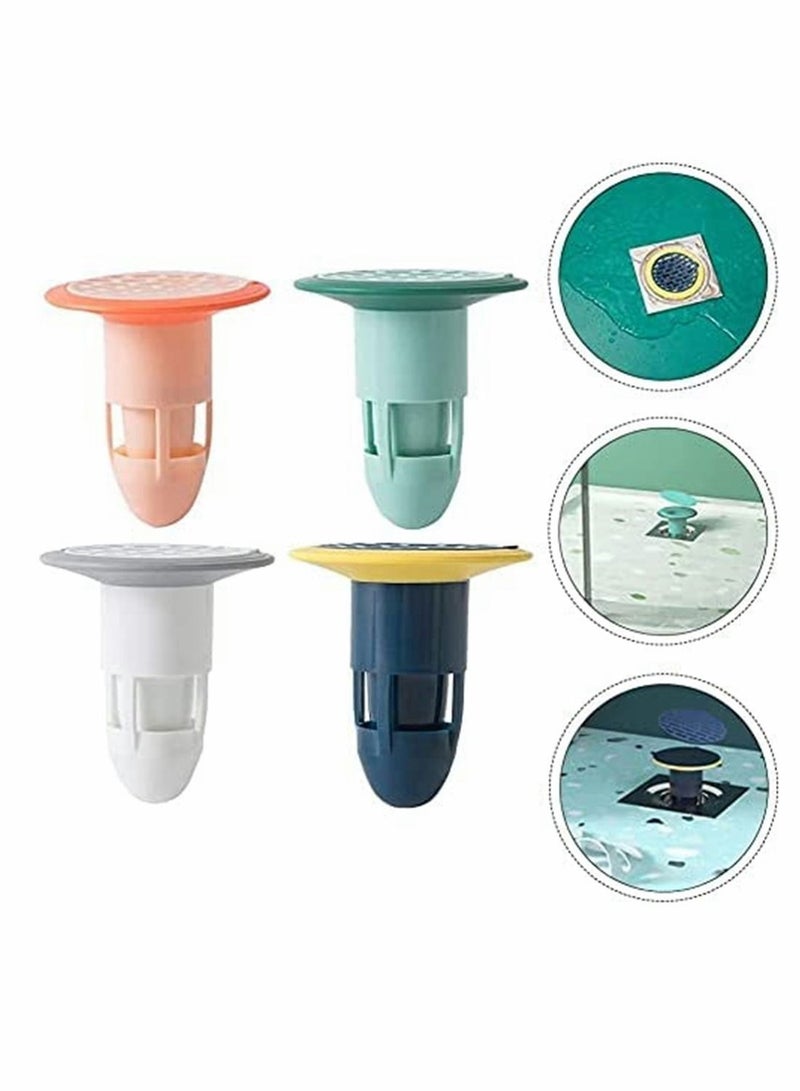 NIBEMINENT Floor Drain Core, 4 Pack Sewer Insect Proof Silicone Anti Odor Bathroom Cover Plug for Toilet Underwater Waterway - Image 1