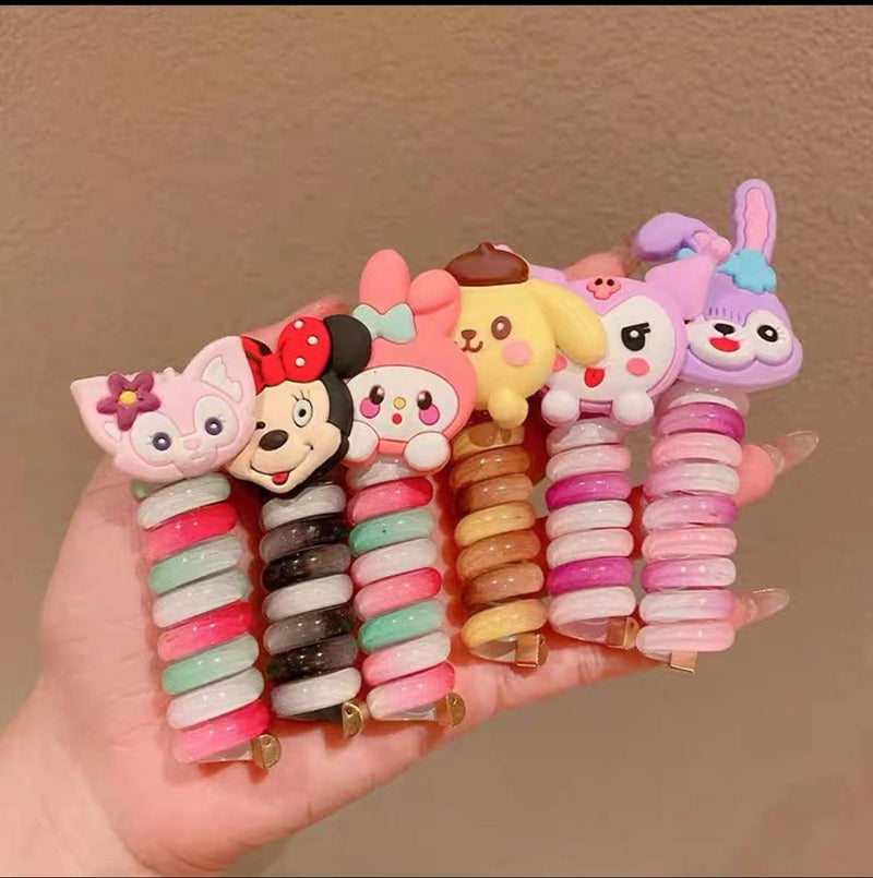Generic Colourful Hair Ties with Cute Animal Designs Set of 5  - Image 3