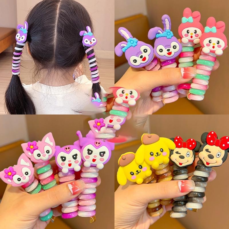 Generic Colourful Hair Ties with Cute Animal Designs Set of 5  - Image 1