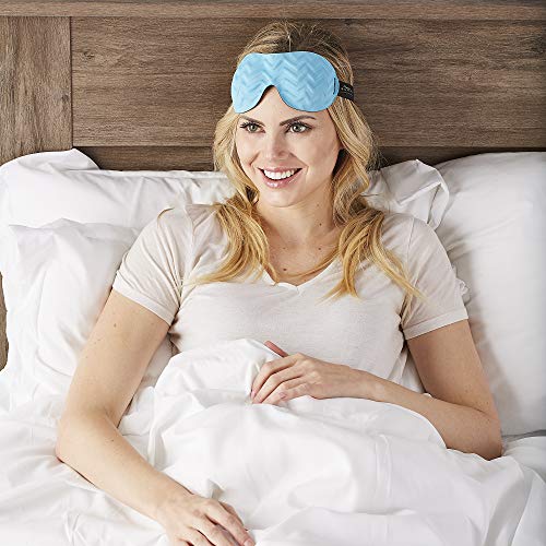 Bucky Ultralight Travel & Sleep Chevron Eye Mask, Blue Jade, One Size - Image 2