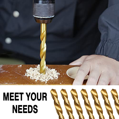 GMTOOLS 99 Pcs Drill Bit Set, 135° Tip Titanium Coated High Speed Steel, Twist Drill Bit Kit for Iron, Aluminum Alloy, Copper, Wood, Plastic, with Hard Storage 1/16"-3/8" - Image 5