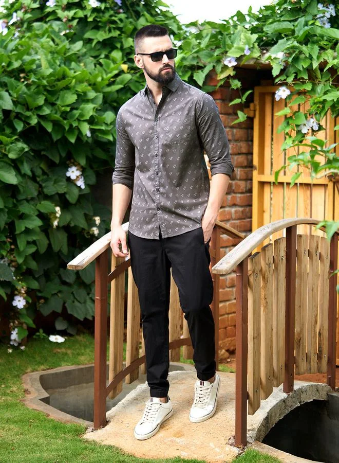Dillinger Dillinger All Over Dinosaur Print Shirt with Long Sleeves