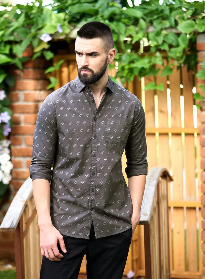 Dillinger Dillinger All Over Dinosaur Print Shirt with Long Sleeves
