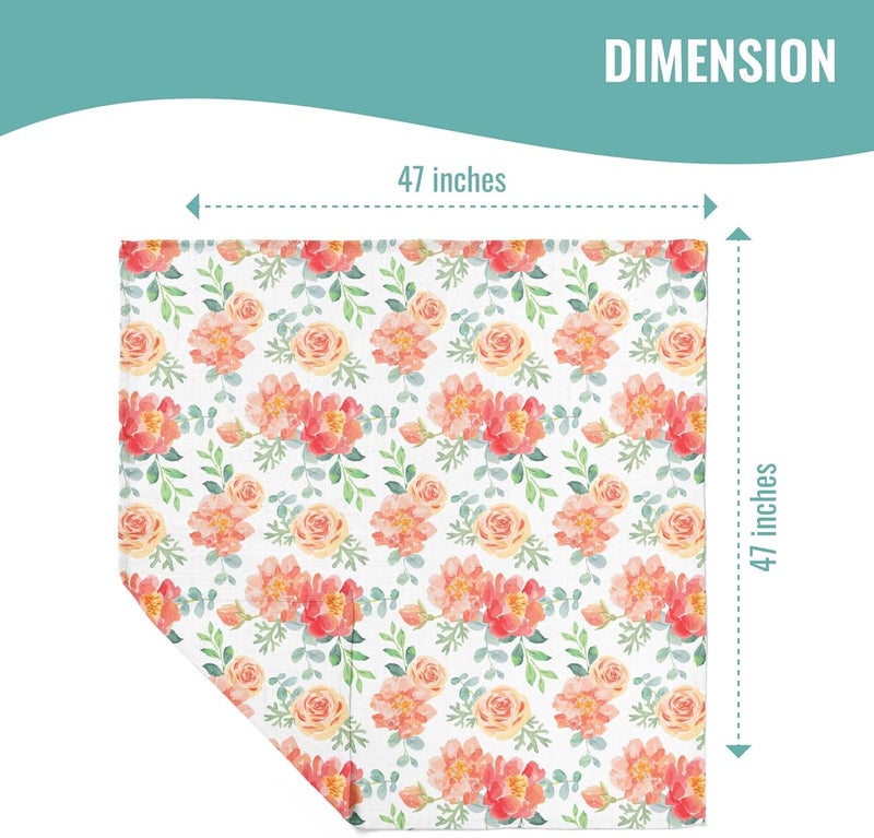 Featherhead 100 Cotton Muslin Swaddle Blankets for Baby Girl  Large 47x 47  PreWashed Soft  Breathable  Newborn Essential  Perfect Baby Registry Gift 4 Pack  Garden Floral - Image 2