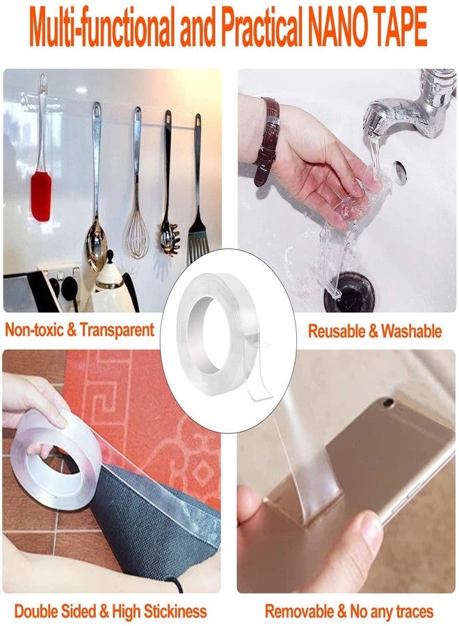 Mockery Double Sided Tape Heavy Duty, Multipurpose Removable Mounting Tape Adhesive Grip, Strong Sticky Wall Tape Strips Transparent Tape Poster Carpet Tape for Paste Items, Thickness 1mm, 3Meters - Image 2