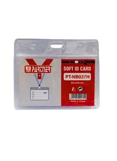 PARTNER ID Card Holders Waterproof Clear Plastic Perfect for Credit Cards, ID Swipe Cards, Key Cards, and Driver's License PVC Material (Pack of 5)  - Image 1