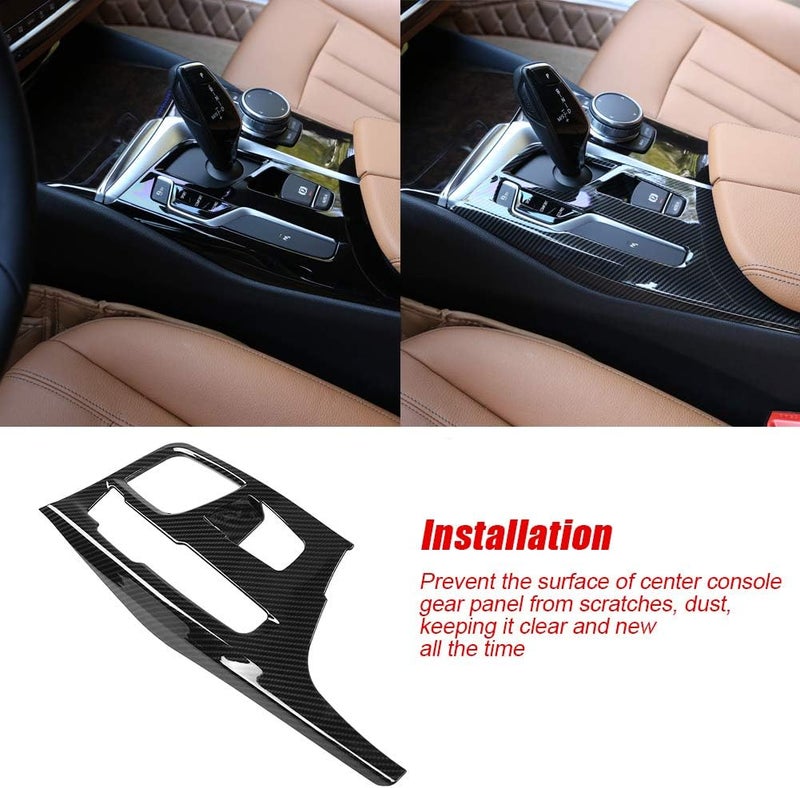 Carbon Fiber Style Center Console Gear Shift Panel Cover Trim, ABS Plastic, 1pc for 5 Series G30 2017-2018 - Scratch, Self Adhesive Design, Luxury Interior Upgrade - Image 3