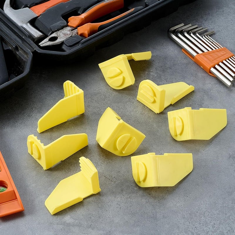 4pcs Plastic Masonry Line Holder Set Yellow Builders Line Anchor Corner Brackets Bricklaying String Line Guide Tool For Accurate Brick And Block Alignment - Image 5