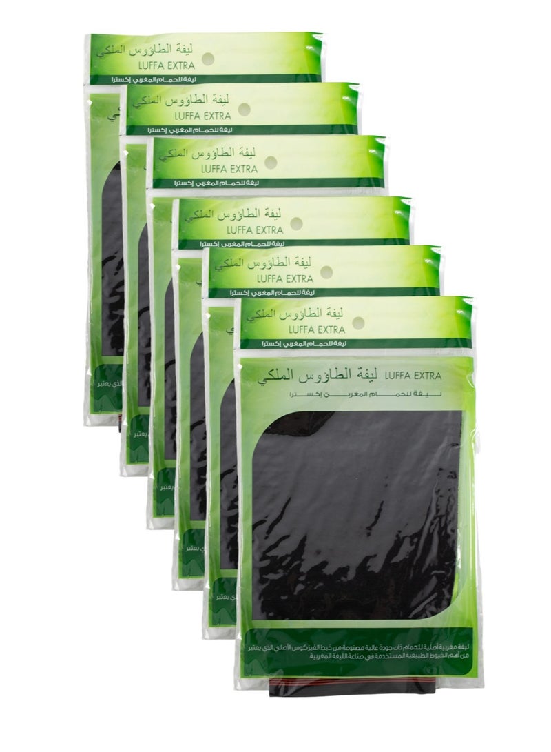 Taous 6 Pieces Of Moroccan Luffa Bath Gloves Regular Black - Image 2
