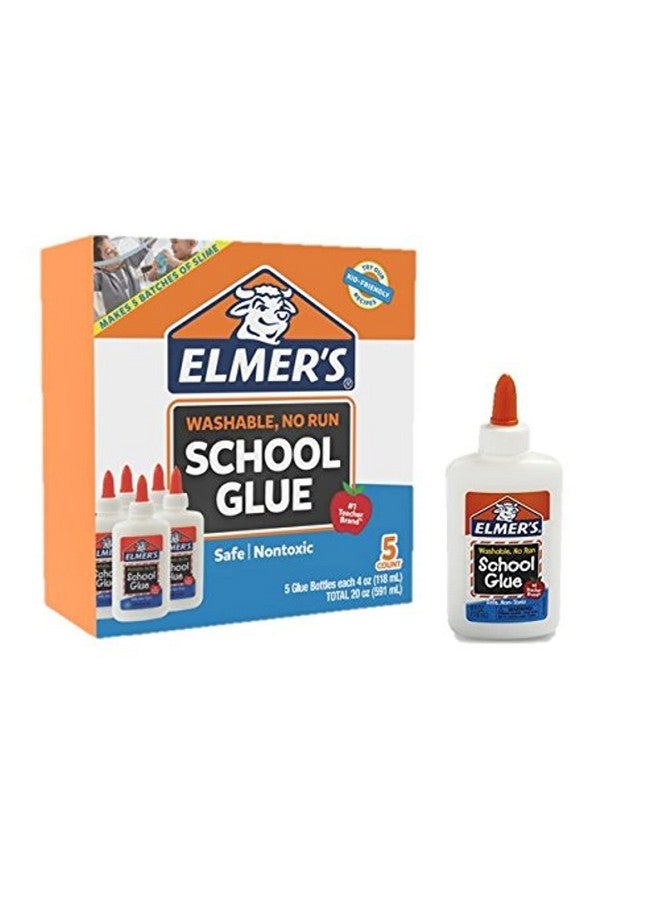 ELMER'S غراء مدرسي سائل أبيض قابل للغسل 4 أونصات رائع لصنع الوحل (5 قطع) - Image 2