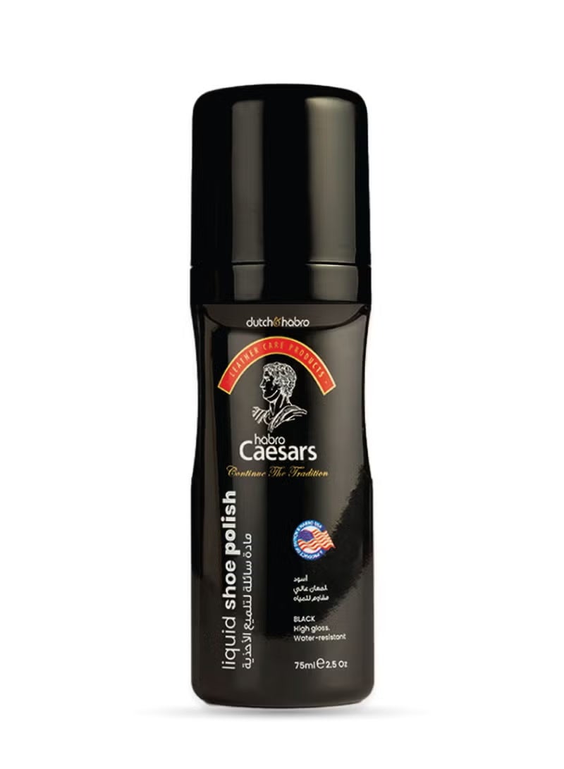 Habro Caesars Liquid Shoe Polish Black 75ml - Image 1