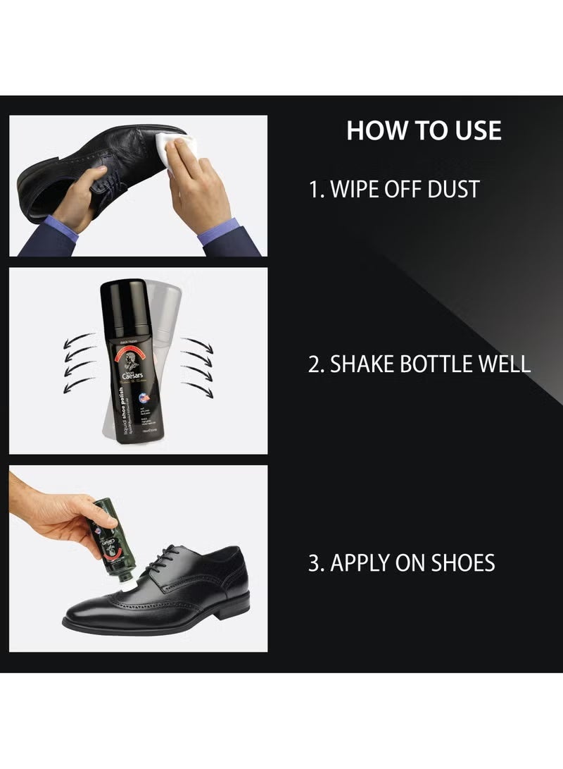 Habro Caesars Liquid Shoe Polish Black 75ml - Image 3
