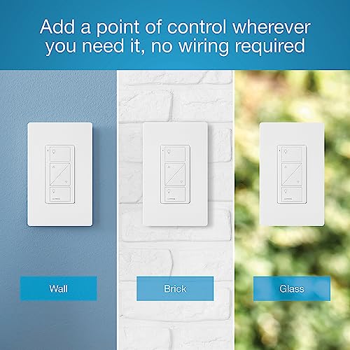Lutron Pico Remote for Caseta Smart Dimmer Switch, 2-Button Control with Raise and Lower, For Table Top or Wallmount Use, PJ2-2BRL-GWH-L01, White - Image 3