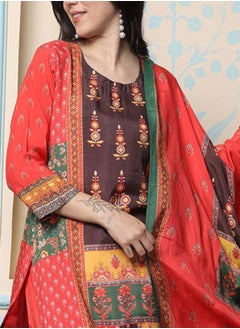 ISHIN Women Multi Kurta set with Dupatta  - Image 2