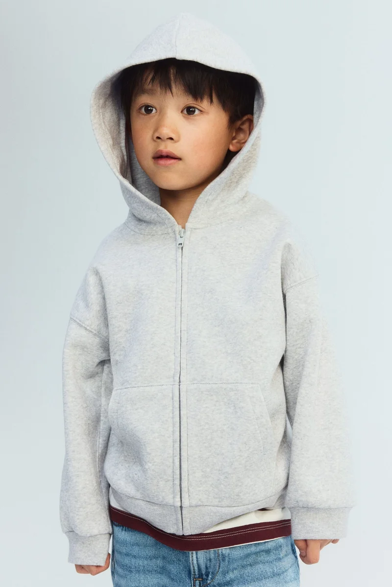 H&M Zip-through brushed-inside hoodie