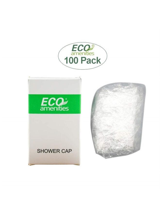 ECO Amenities أغطية دش قابلة للاستخدام لمرة واحدة من ECO Amenities للاستخدام المنزلي والفنادق وتأجير العطلات وصالونات الشعر، عبوة فردية بحجم كامل للبالغين، علبة تحتوي على 100 قطعة - Image 2