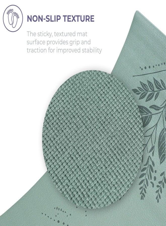 Sunshine Yoga Ascend Yoga Mat with Alignment Marks - Premium 6mm Thick, 72" x 24" Reversible Exercise Mat - Non Slip, Tear Resistant, Workout Mats for Pilates, Home, Studio, Gym, Floor Stretching - Sage Haven - Printed - Image 3