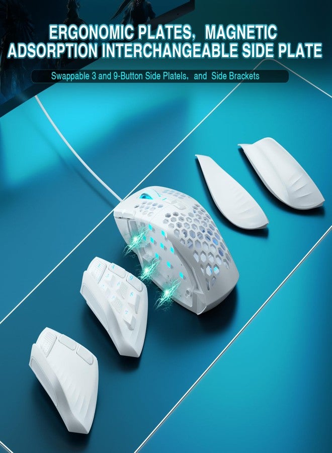 SOLAKAKA فأرة الألعاب SOLAKAKA SM809 للألعاب الجماعية عبر الإنترنت (MMO)، بدقة 24000 نقطة في البوصة، و16 زرًا قابلاً للبرمجة، وإضاءة RGB لأجهزة الكمبيوتر. - Image 5